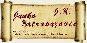 Janko Matropazović vizit kartica